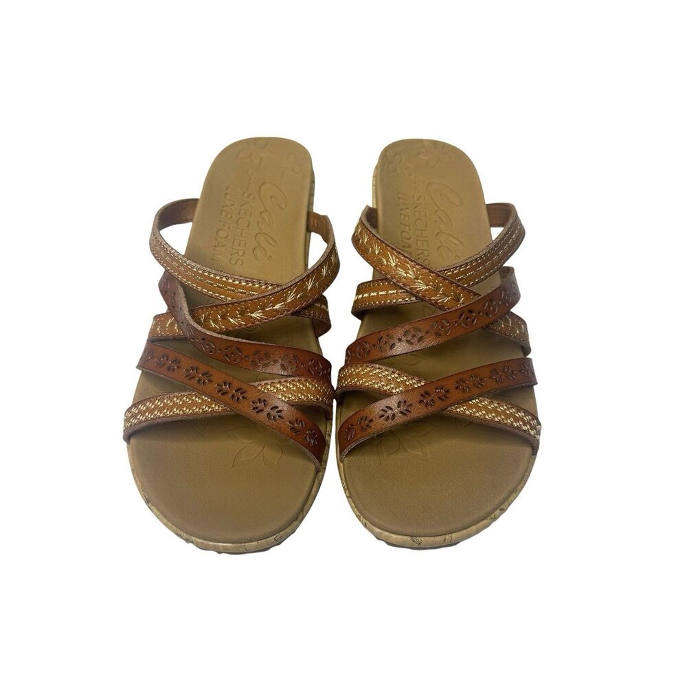 NEW Skechers Cali Beverlee Wedge Tiger Posse Size 8 Strappy Sandal Vacation Boho - Picture 2 of 6